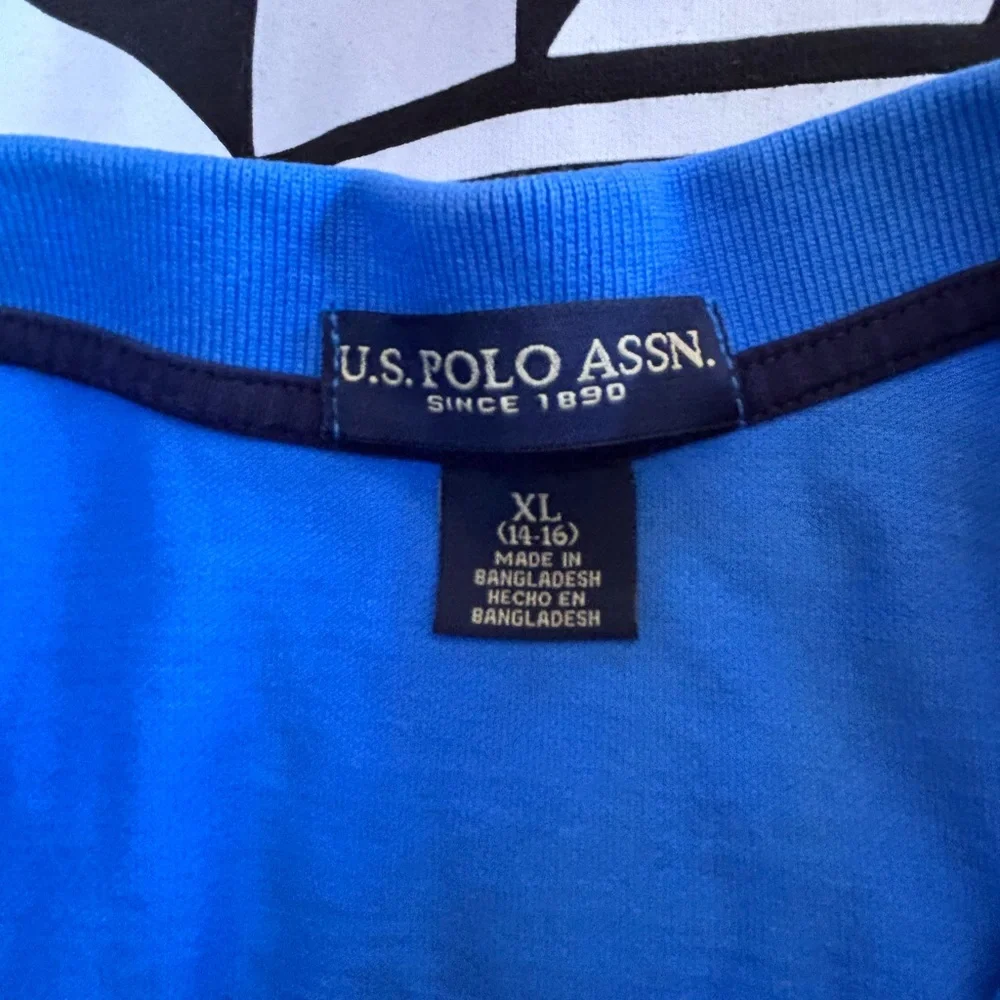 U.S. Polo Assn. Blue Polo Shirt Boys XL Classic Minimalist